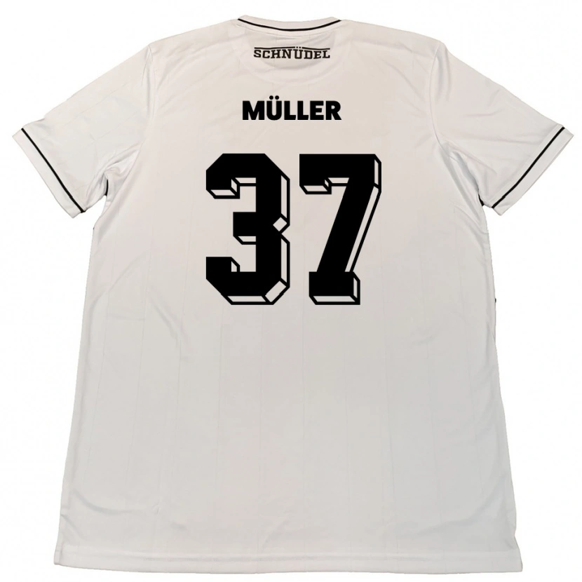 Danxen Kinder Sebastian Müller #37 Weiß Schwarz Auswärtstrikot Trikot 2025/26 T-Shirt