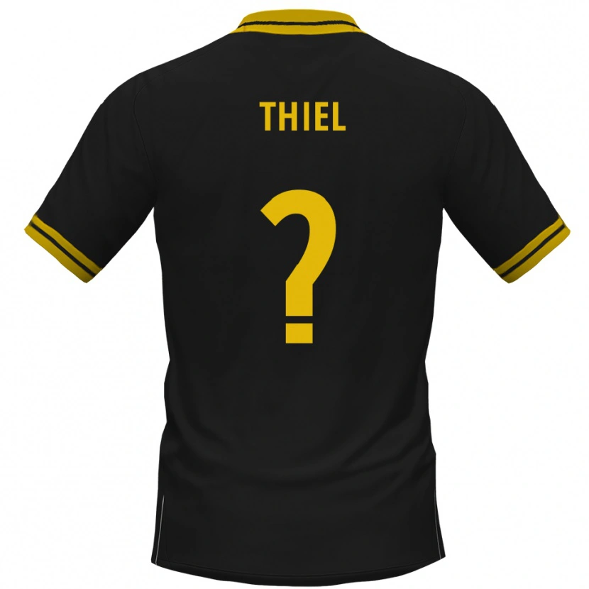 Danxen Kinder David Thiel #0 Schwarz Gelb Auswärtstrikot Trikot 2025/26 T-Shirt
