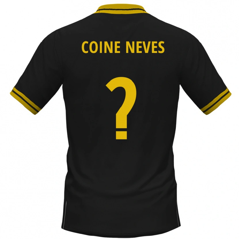 Danxen Kinder Arthur Coine Neves #0 Schwarz Gelb Auswärtstrikot Trikot 2025/26 T-Shirt
