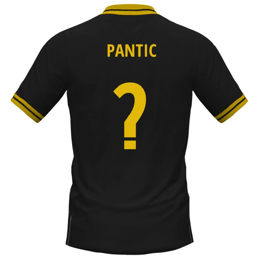 Danxen Kinder Leon Pantic #0 Schwarz Gelb Auswärtstrikot Trikot 2025/26 T-Shirt