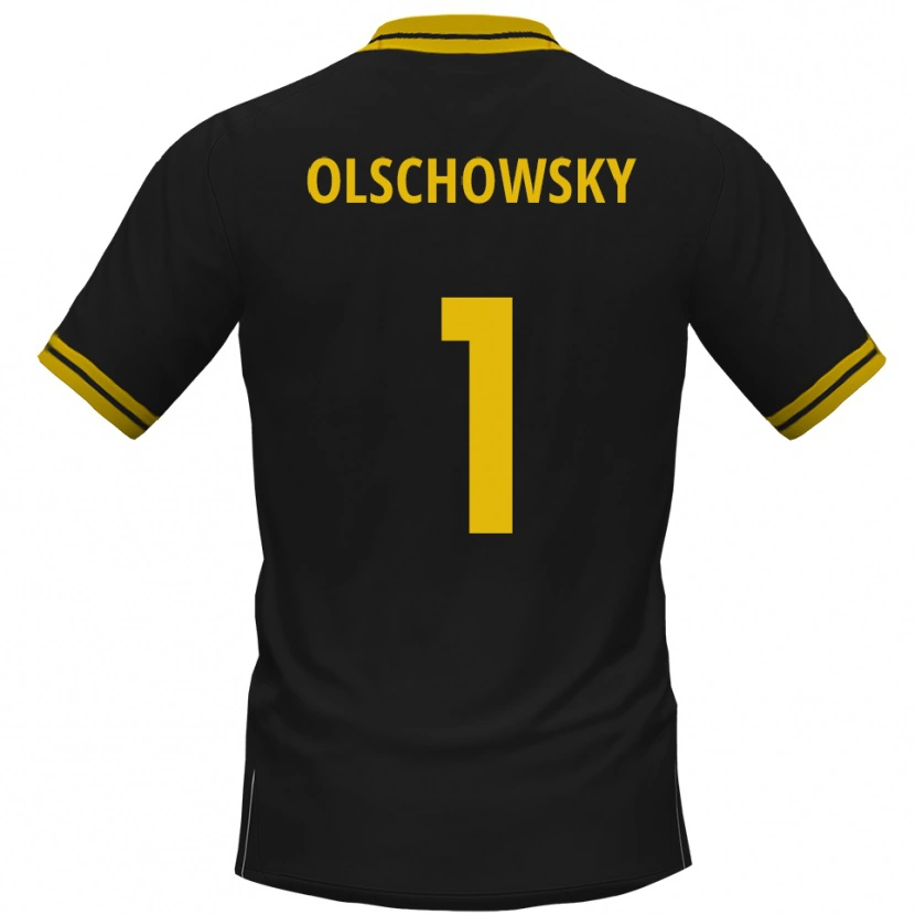 Danxen Kinder Jan Olschowsky #1 Schwarz Gelb Auswärtstrikot Trikot 2025/26 T-Shirt