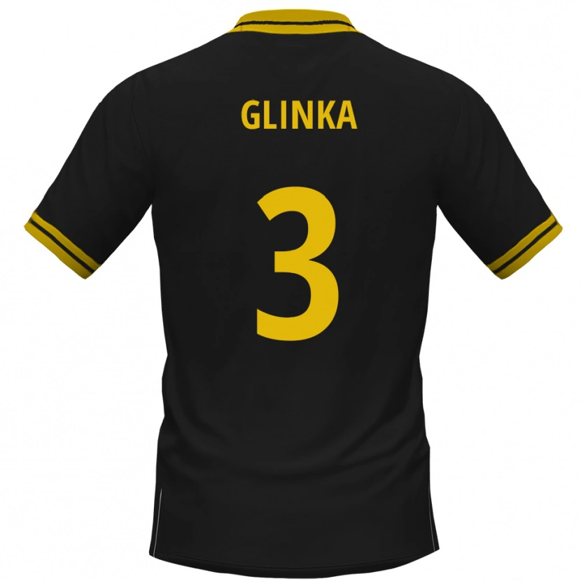 Danxen Kinder Tim Glinka #3 Schwarz Gelb Auswärtstrikot Trikot 2025/26 T-Shirt