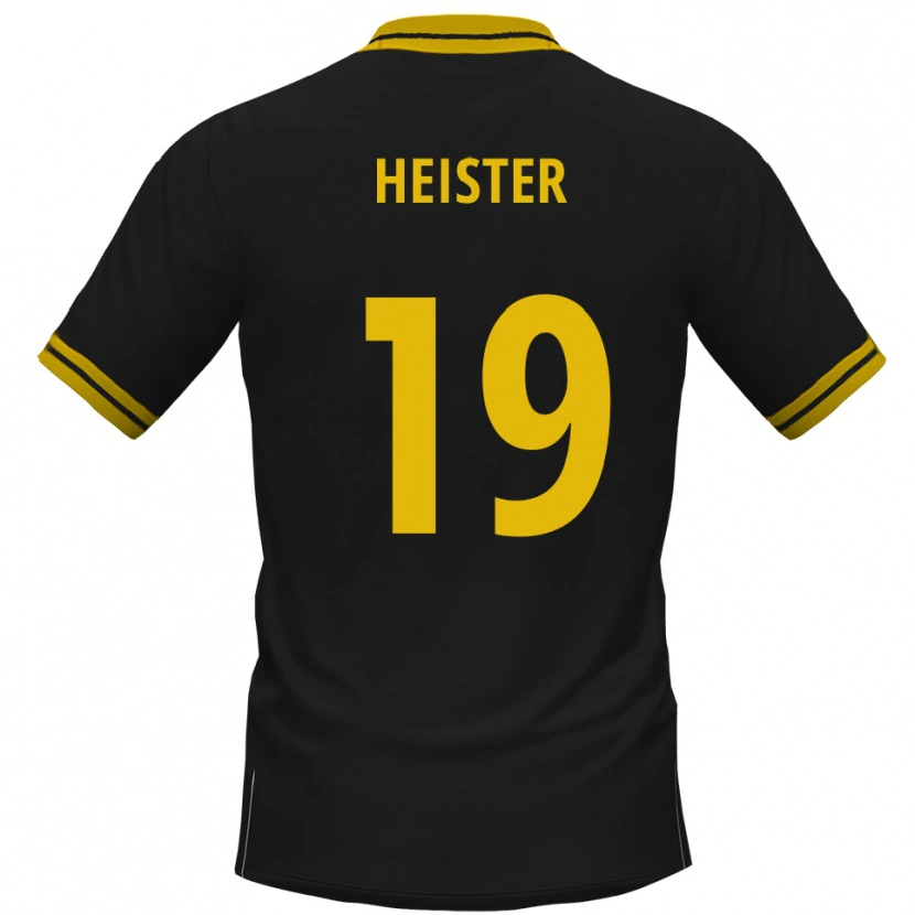 Danxen Kinder Florian Heister #19 Schwarz Gelb Auswärtstrikot Trikot 2025/26 T-Shirt