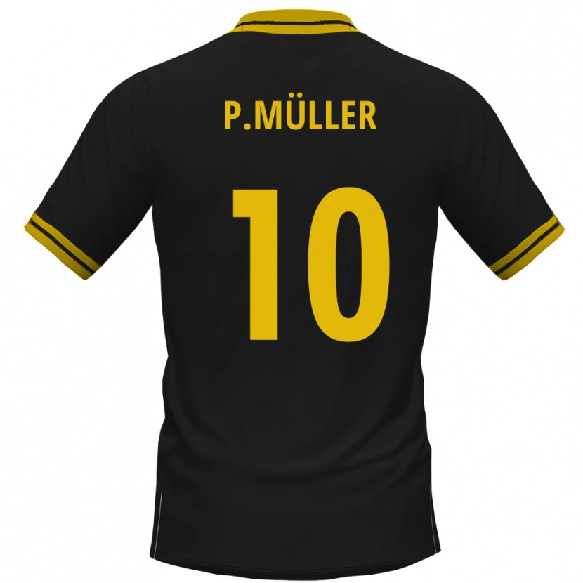 Danxen Kinder Pascal Müller #10 Schwarz Gelb Auswärtstrikot Trikot 2025/26 T-Shirt