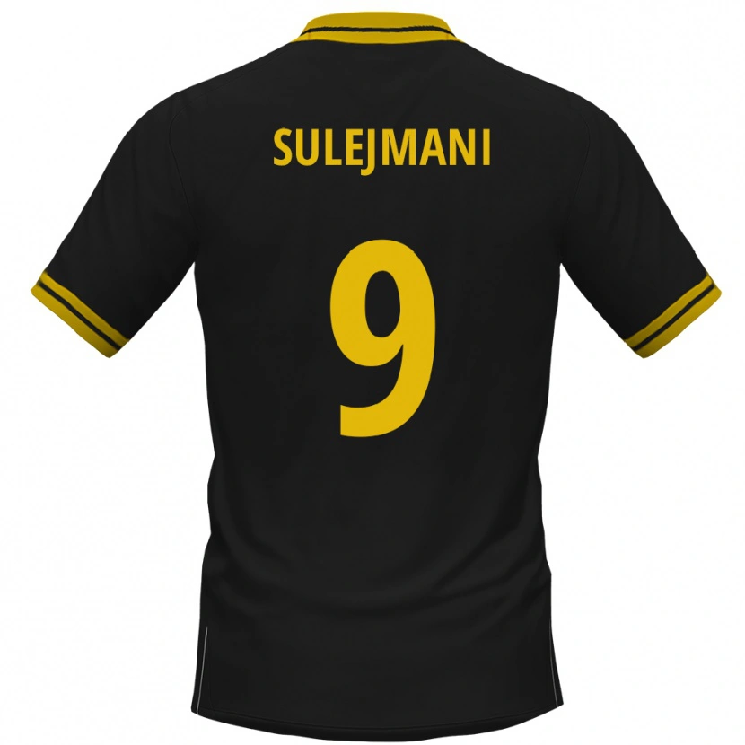 Danxen Kinder Valmir Sulejmani #9 Schwarz Gelb Auswärtstrikot Trikot 2025/26 T-Shirt