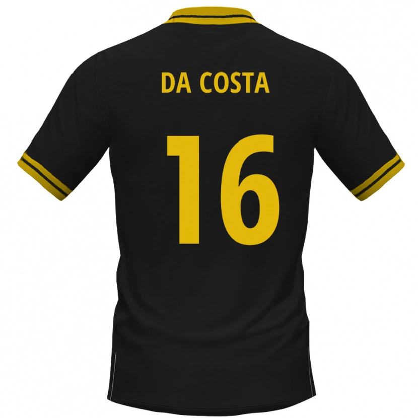 Danxen Kinder Fabricio Sylva Da Costa #16 Schwarz Gelb Auswärtstrikot Trikot 2025/26 T-Shirt