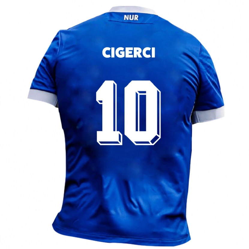 Danxen Kinder Tolcay Cigerci #10 Blau Weiß Auswärtstrikot Trikot 2025/26 T-Shirt