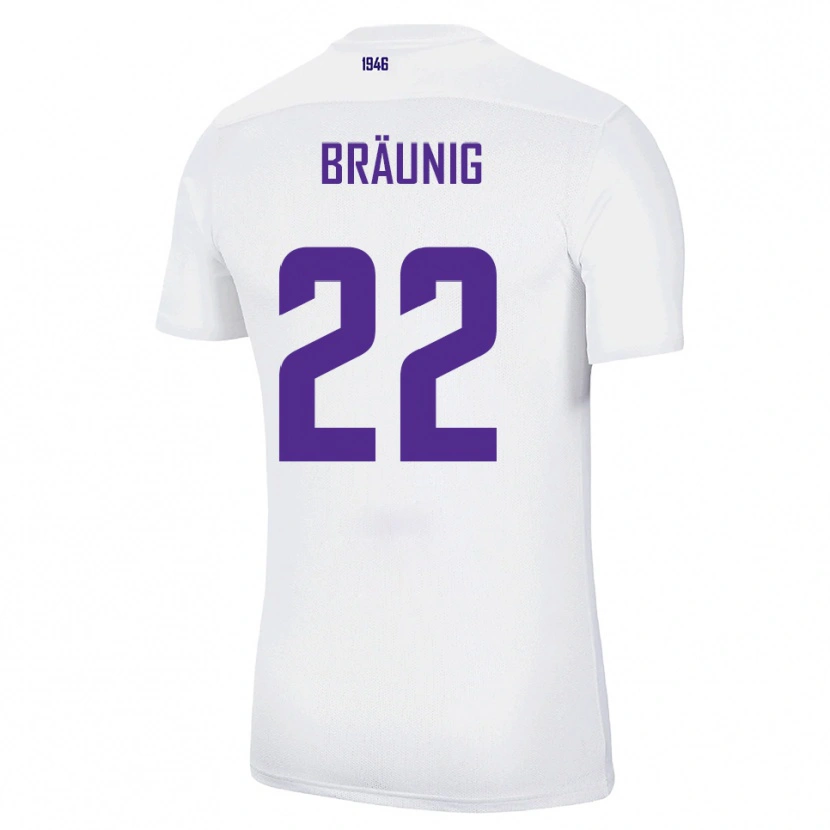 Danxen Kinder Liam Bräunig #22 Weiß Grün Auswärtstrikot Trikot 2025/26 T-Shirt
