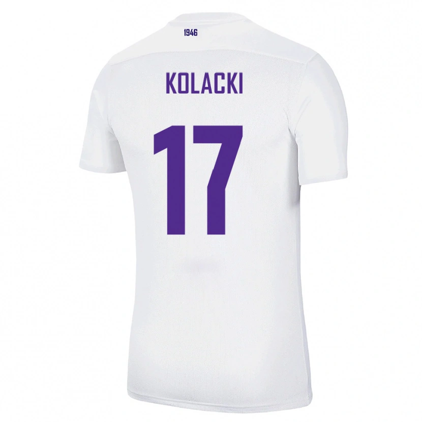 Danxen Kinder Dawid Kolacki #17 Weiß Grün Auswärtstrikot Trikot 2025/26 T-Shirt