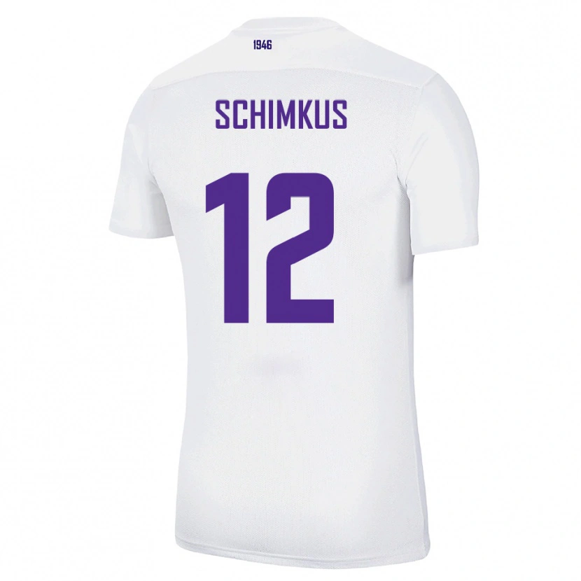 Danxen Kinder Lukas Schimkus #12 Weiß Grün Auswärtstrikot Trikot 2025/26 T-Shirt