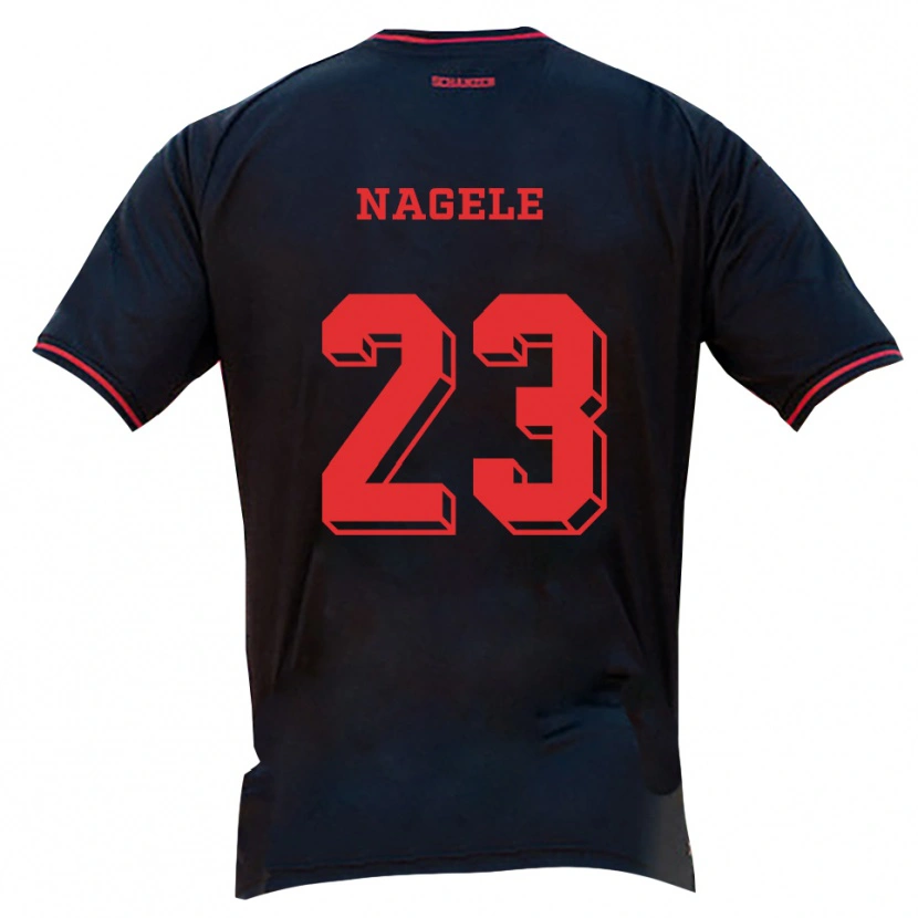 Danxen Kinder Matteo Nagele #23 Schwarz Rot Weiß Auswärtstrikot Trikot 2025/26 T-Shirt
