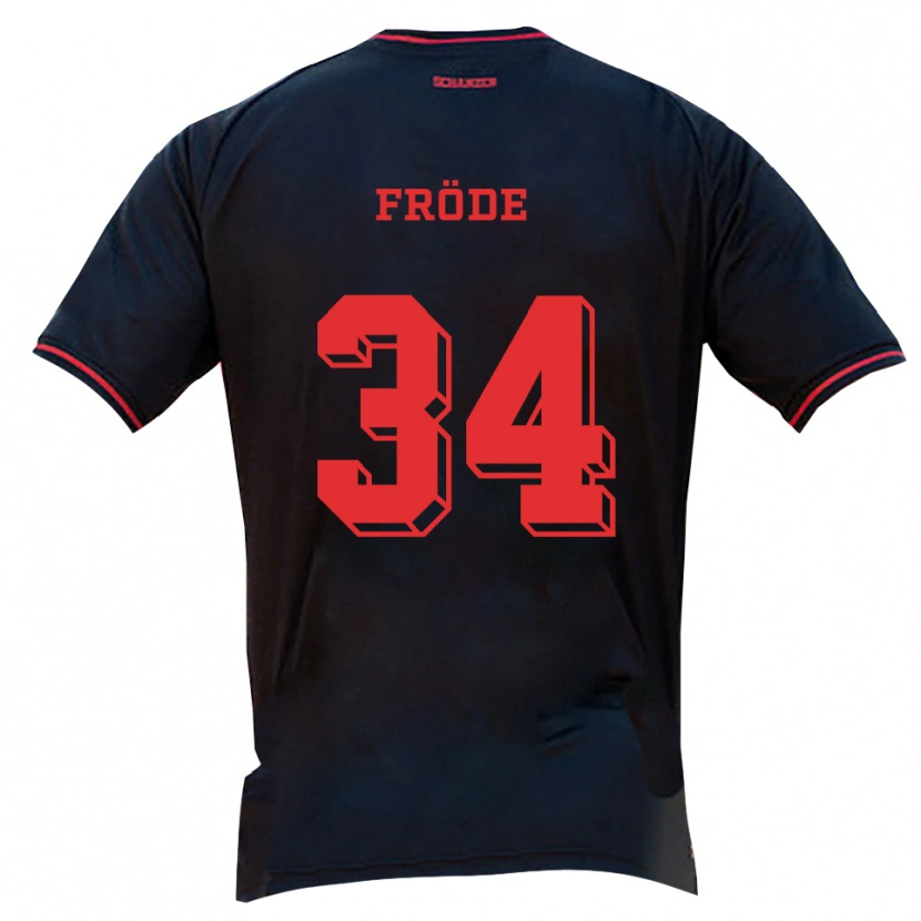 Danxen Kinder Lukas Fröde #34 Schwarz Rot Weiß Auswärtstrikot Trikot 2025/26 T-Shirt