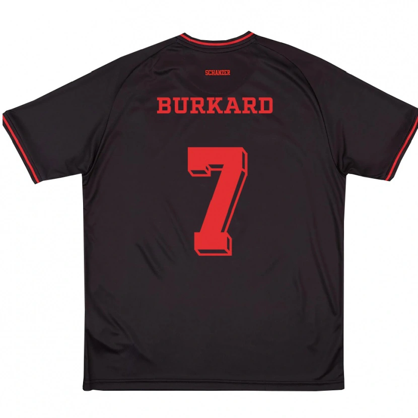 Danxen Kinder Nadja Burkard #7 Schwarz Rot Weiß Auswärtstrikot Trikot 2025/26 T-Shirt
