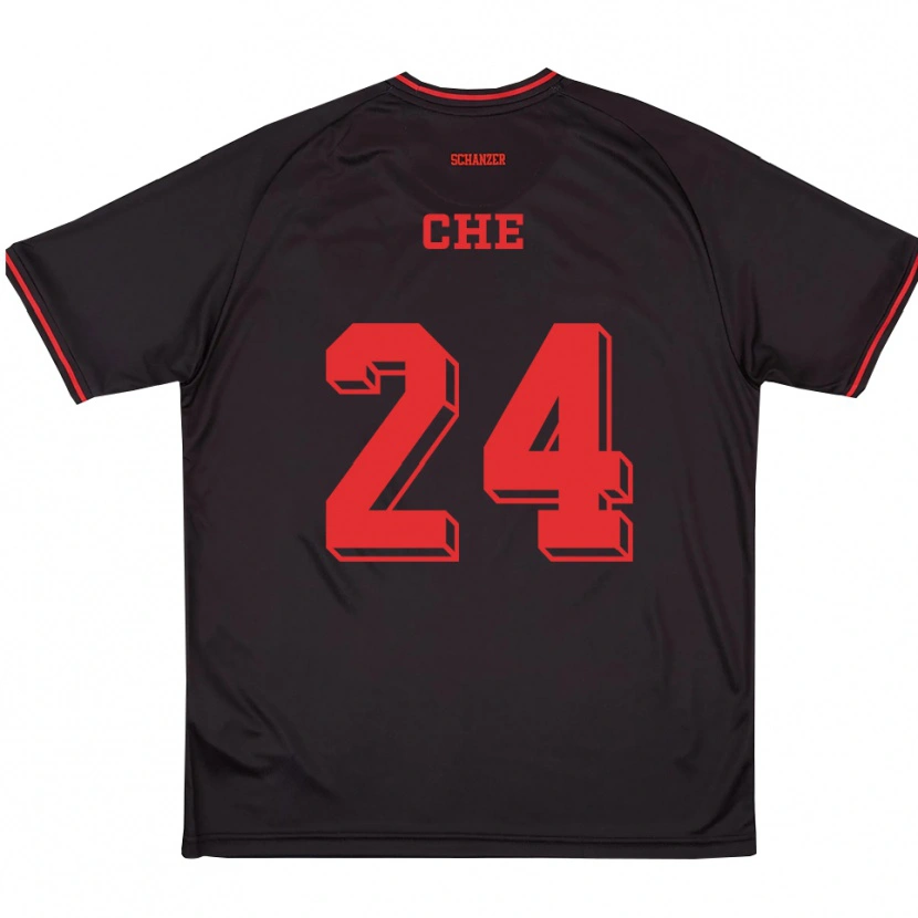 Danxen Kinder Neo Che #24 Schwarz Rot Weiß Auswärtstrikot Trikot 2025/26 T-Shirt
