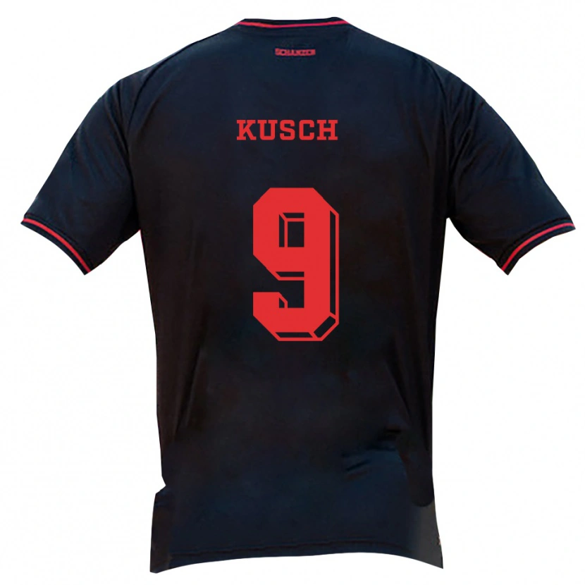 Danxen Kinder Emma Kusch #9 Schwarz Rot Weiß Auswärtstrikot Trikot 2025/26 T-Shirt