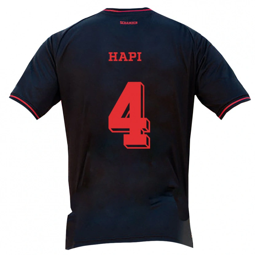 Danxen Kinder Faris Hapi #4 Schwarz Rot Weiß Auswärtstrikot Trikot 2025/26 T-Shirt