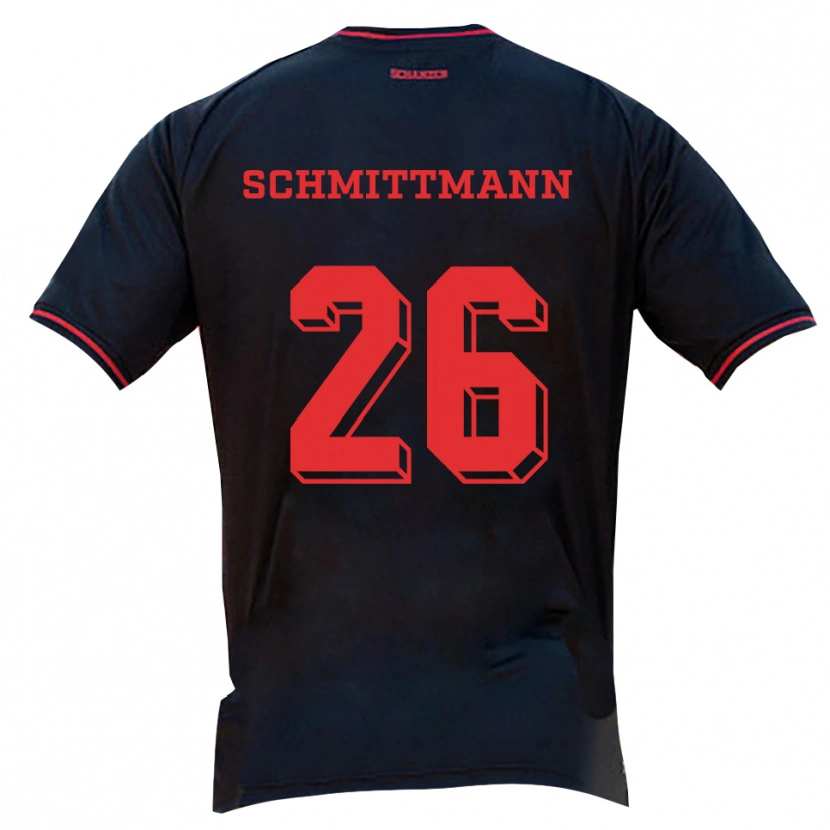Danxen Kinder Katharina Schmittmann #26 Schwarz Rot Weiß Auswärtstrikot Trikot 2025/26 T-Shirt