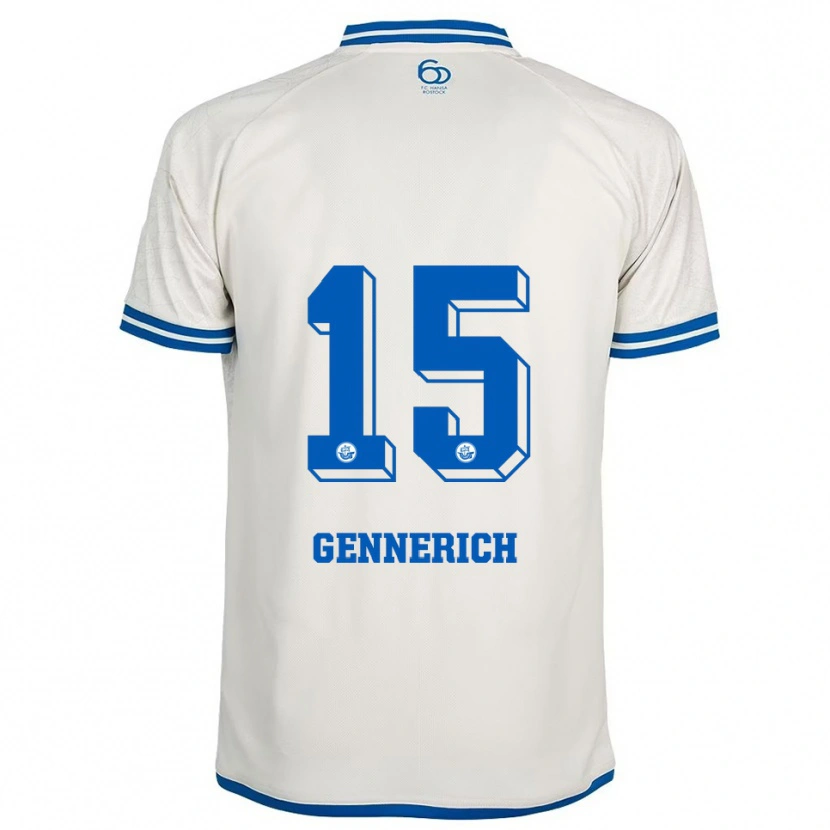 Danxen Kinder Nick Gennerich #15 Weiß Blau Auswärtstrikot Trikot 2025/26 T-Shirt