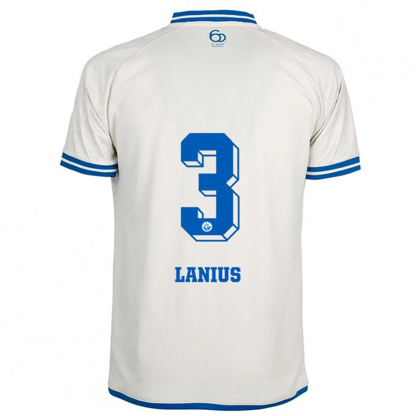 Danxen Kinder Dominik Lanius #3 Weiß Blau Auswärtstrikot Trikot 2025/26 T-Shirt