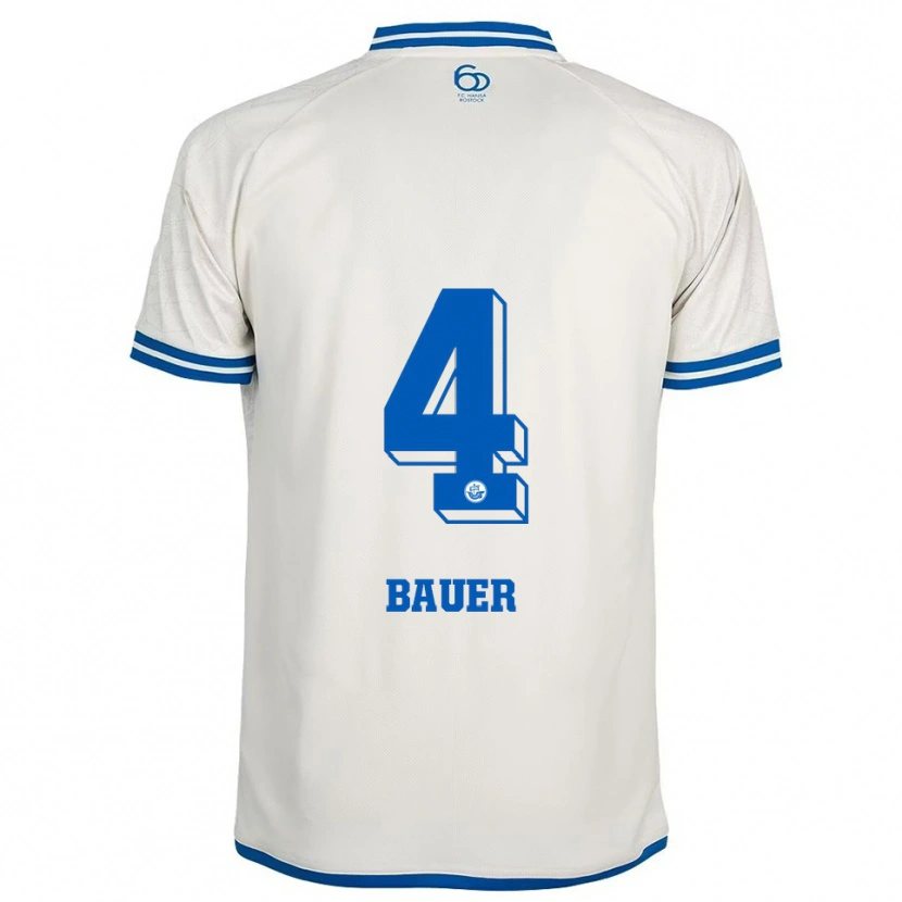 Danxen Kinder Richard Bauer #4 Weiß Blau Auswärtstrikot Trikot 2025/26 T-Shirt