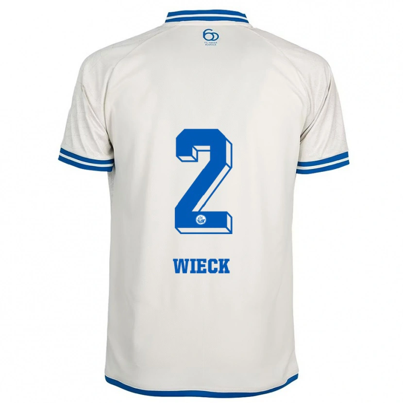 Danxen Kinder Niklas Wieck #2 Weiß Blau Auswärtstrikot Trikot 2025/26 T-Shirt