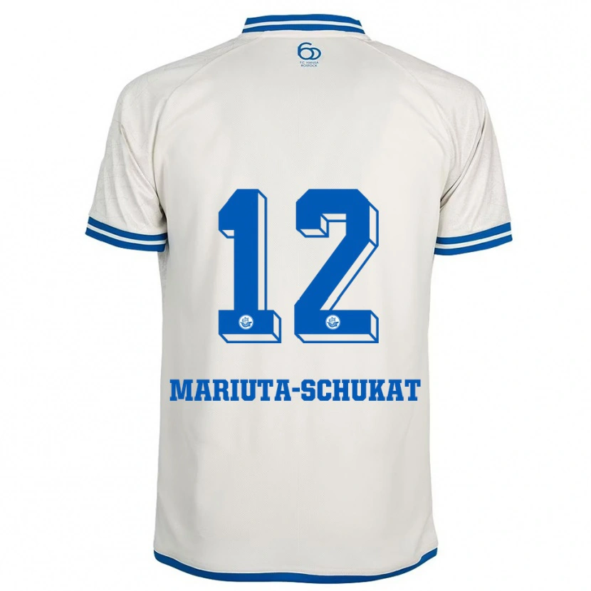 Danxen Kinder Lara Mariuta-Schukat #12 Weiß Blau Auswärtstrikot Trikot 2025/26 T-Shirt