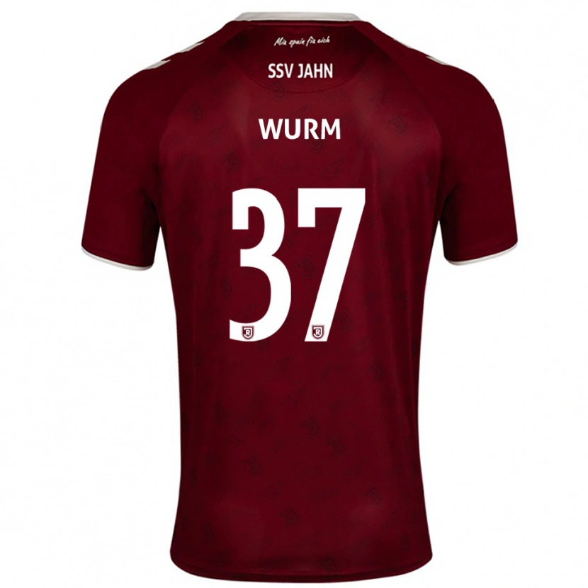 Danxen Kinder Leopold Wurm #37 Burgunder Weiß Auswärtstrikot Trikot 2025/26 T-Shirt
