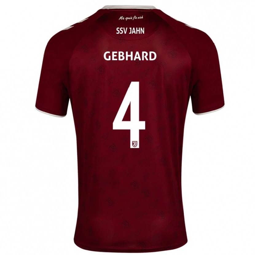 Danxen Kinder Paul Gebhard #4 Burgunder Weiß Auswärtstrikot Trikot 2025/26 T-Shirt