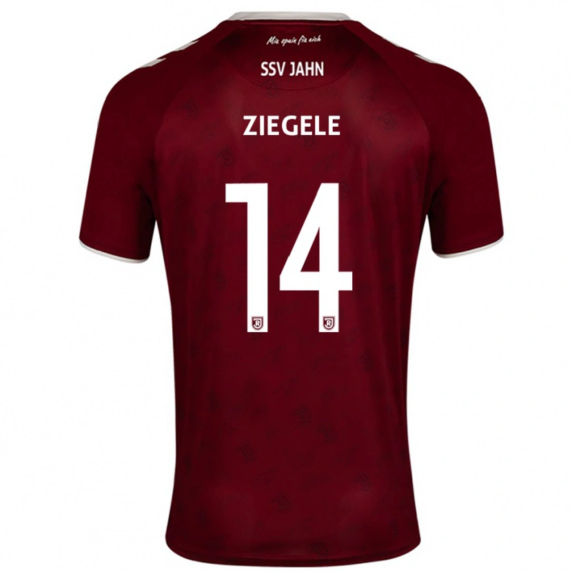 Danxen Kinder Robin Ziegele #14 Burgunder Weiß Auswärtstrikot Trikot 2025/26 T-Shirt