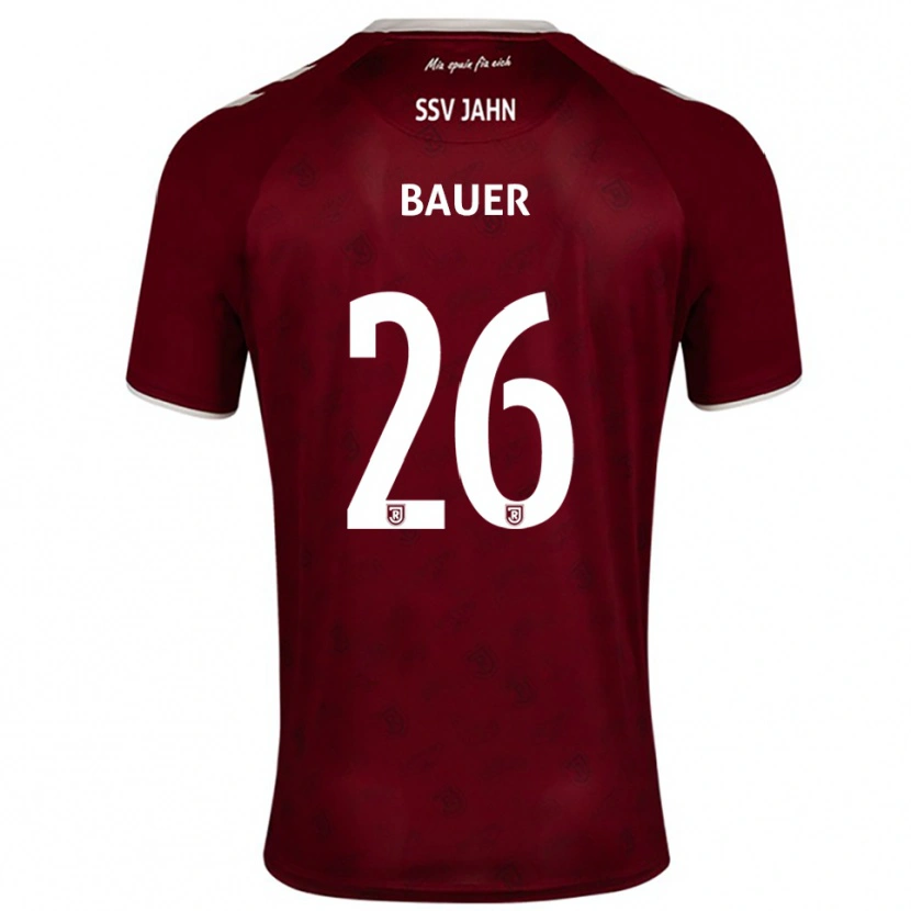 Danxen Kinder Benedikt Bauer #26 Burgunder Weiß Auswärtstrikot Trikot 2025/26 T-Shirt