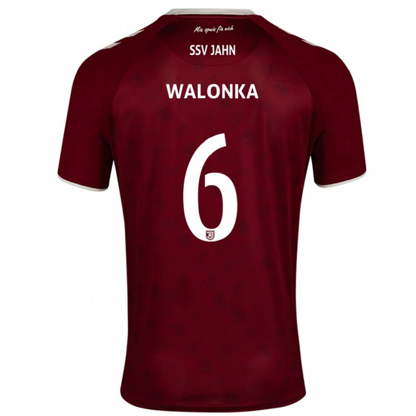 Danxen Kinder Luca Walonka #6 Burgunder Weiß Auswärtstrikot Trikot 2025/26 T-Shirt