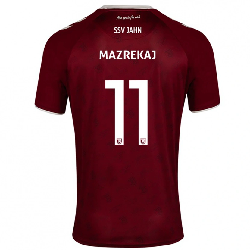 Danxen Kinder Abaz Mazrekaj #11 Burgunder Weiß Auswärtstrikot Trikot 2025/26 T-Shirt