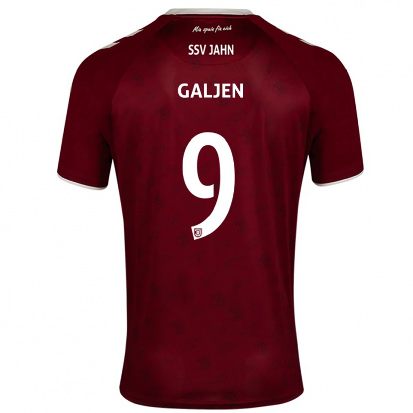 Danxen Kinder Dejan Galjen #9 Burgunder Weiß Auswärtstrikot Trikot 2025/26 T-Shirt