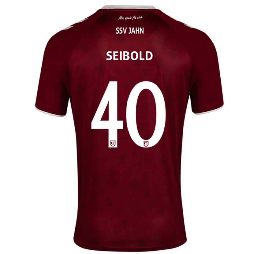 Danxen Kinder Jakob Seibold #40 Burgunder Weiß Auswärtstrikot Trikot 2025/26 T-Shirt