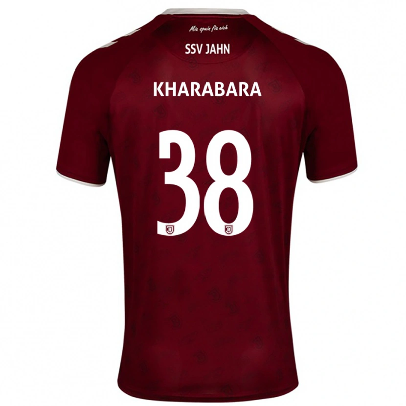 Danxen Kinder Volodymyr Kharabara #38 Burgunder Weiß Auswärtstrikot Trikot 2025/26 T-Shirt
