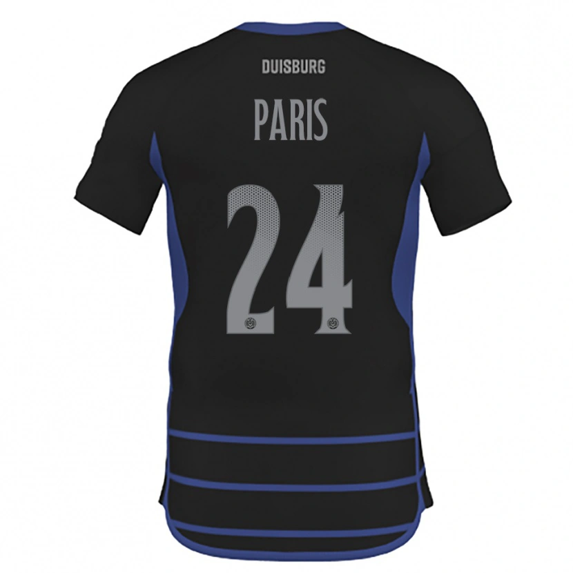 Danxen Kinder Julius Paris #24 Schwarz Blau Auswärtstrikot Trikot 2025/26 T-Shirt