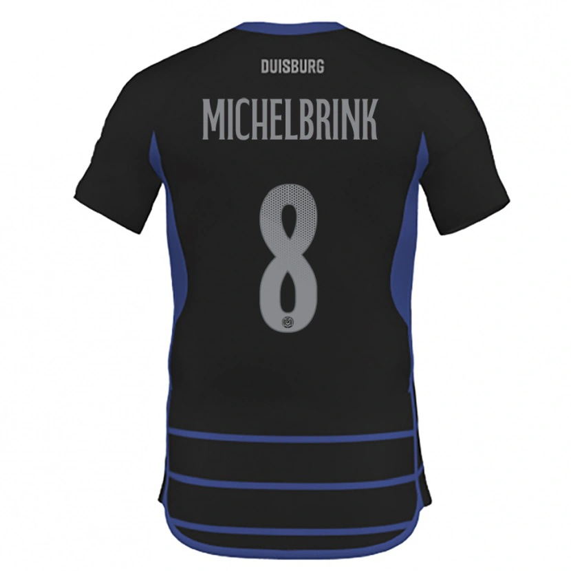 Danxen Kinder Jonas Michelbrink #8 Schwarz Blau Auswärtstrikot Trikot 2025/26 T-Shirt