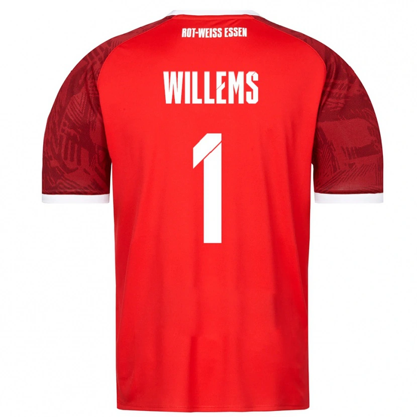 Danxen Kinder Leon Willems #1 Rot Burgunder Weiß Auswärtstrikot Trikot 2025/26 T-Shirt