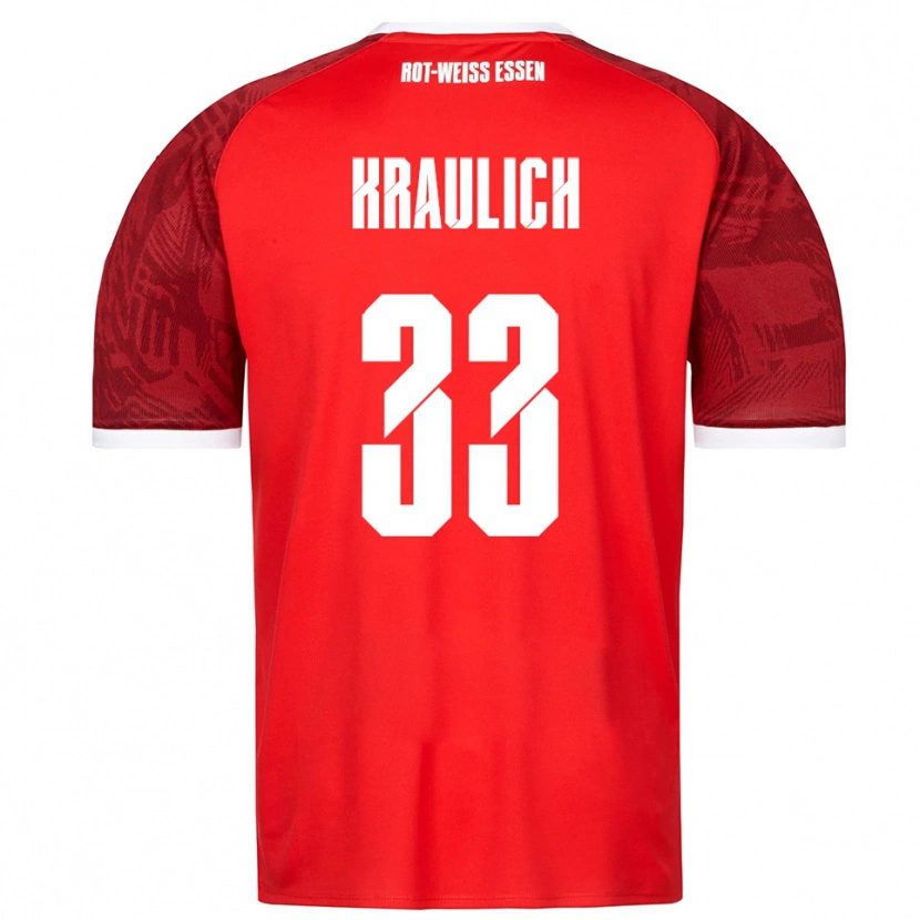 Danxen Kinder Tobias Kraulich #33 Rot Burgunder Weiß Auswärtstrikot Trikot 2025/26 T-Shirt