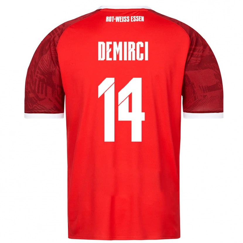 Danxen Kinder Mehmet Demirci #14 Rot Burgunder Weiß Auswärtstrikot Trikot 2025/26 T-Shirt