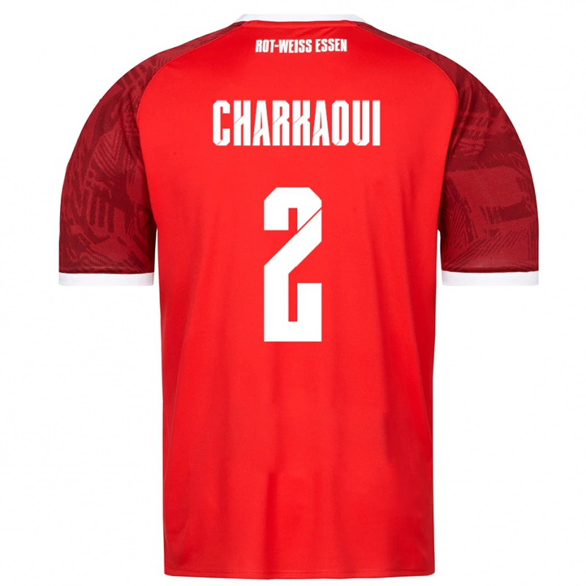 Danxen Kinder Bilal Charkaoui #2 Rot Burgunder Weiß Auswärtstrikot Trikot 2025/26 T-Shirt
