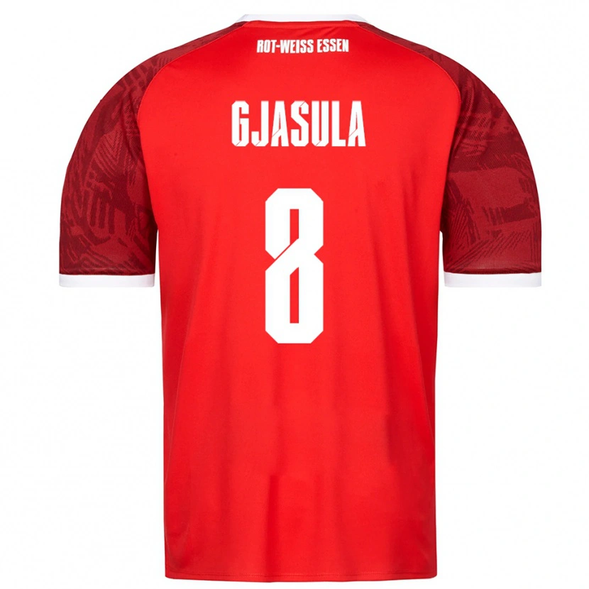 Danxen Kinder Klaus Gjasula #8 Rot Burgunder Weiß Auswärtstrikot Trikot 2025/26 T-Shirt