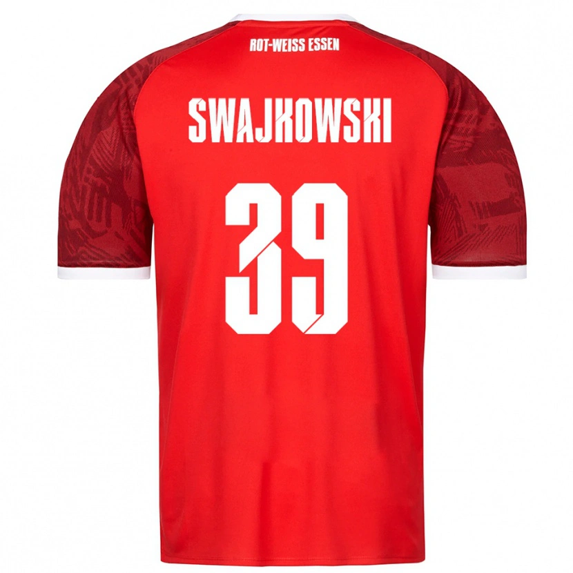 Danxen Kinder Gianluca Swajkowski #39 Rot Burgunder Weiß Auswärtstrikot Trikot 2025/26 T-Shirt
