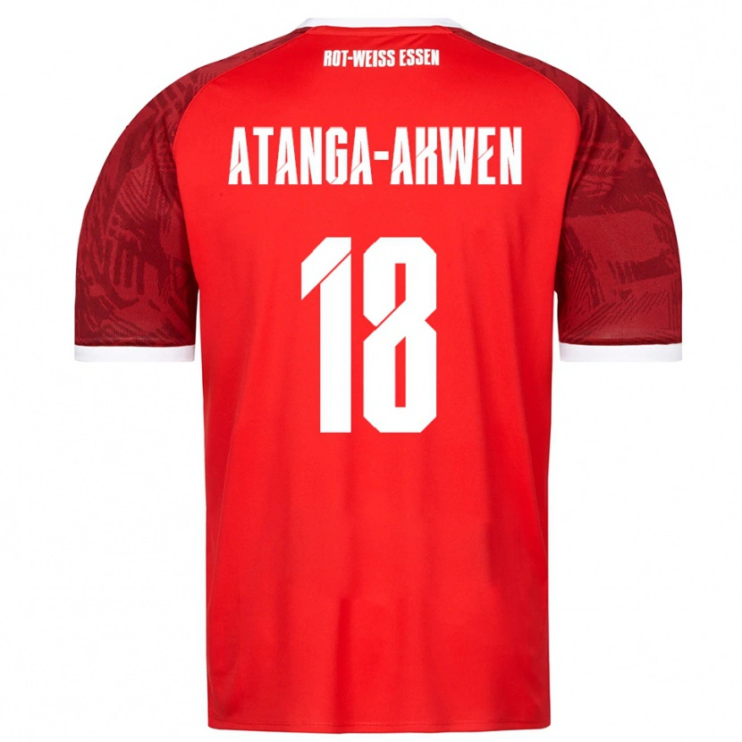 Danxen Kinder Randy-Tamufor Atanga-Akwen #18 Rot Burgunder Weiß Auswärtstrikot Trikot 2025/26 T-Shirt
