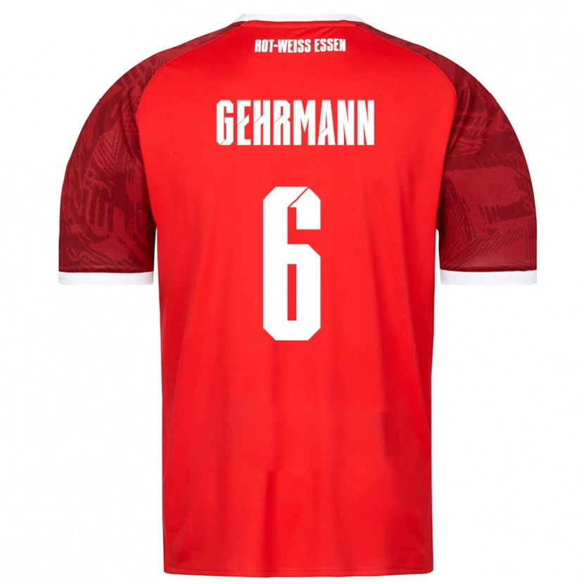Danxen Kinder Fabian Gehrmann #6 Rot Burgunder Weiß Auswärtstrikot Trikot 2025/26 T-Shirt