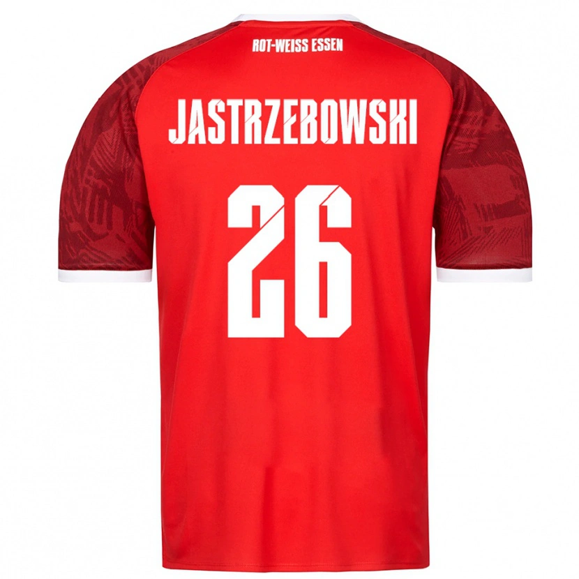 Danxen Kinder Oliver Jastrzebowski #26 Rot Burgunder Weiß Auswärtstrikot Trikot 2025/26 T-Shirt