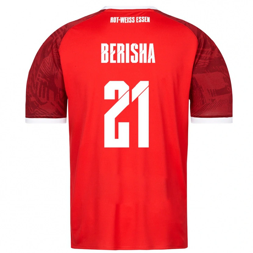 Danxen Kinder Dion Berisha #21 Rot Burgunder Weiß Auswärtstrikot Trikot 2025/26 T-Shirt