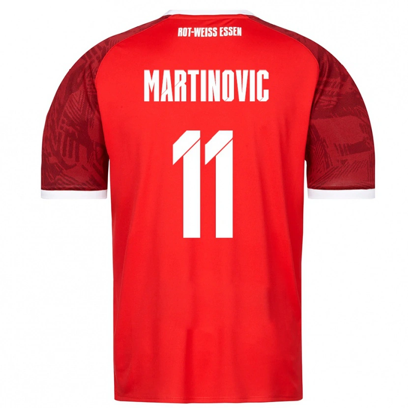 Danxen Kinder Dominik Martinovic #11 Rot Burgunder Weiß Auswärtstrikot Trikot 2025/26 T-Shirt