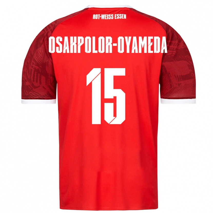 Danxen Kinder Joel Osakpolor-Oyameda #15 Rot Burgunder Weiß Auswärtstrikot Trikot 2025/26 T-Shirt