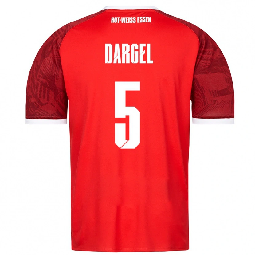 Danxen Kinder Timo Dargel #5 Rot Burgunder Weiß Auswärtstrikot Trikot 2025/26 T-Shirt